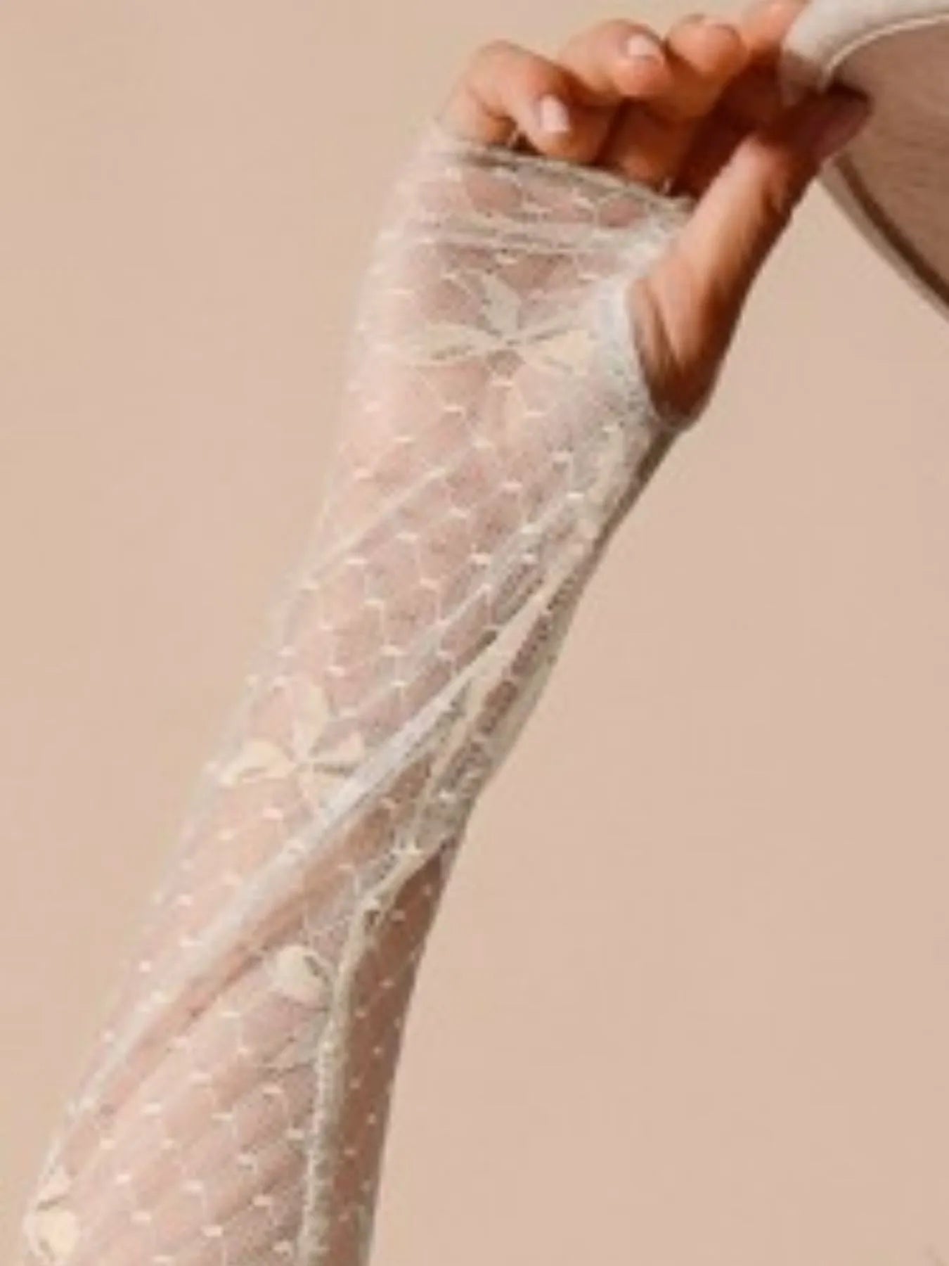 Bow Ribbon Pattern Sheer Lace Top