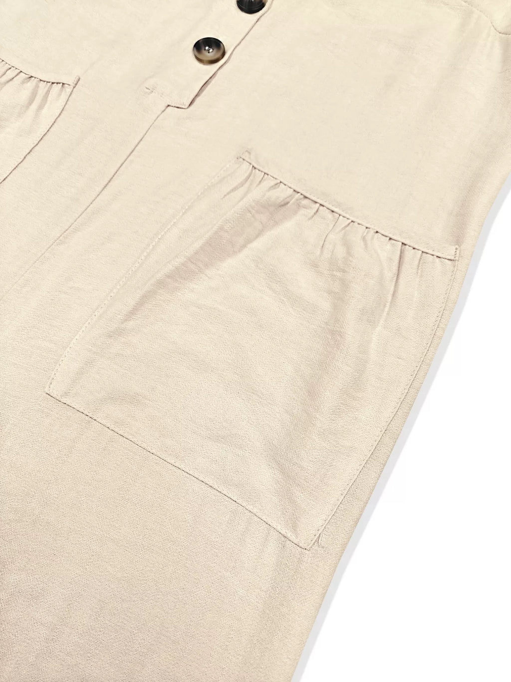 Sleeveless Button Front Wide Leg Jumpsuit