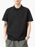 Men's Full Size Solid Color Casual Polo Shirt Plus Size