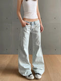 Womens Jeans Non-slim Fit Straight-leg Flared Wide-leg