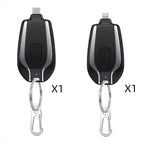 Mini Keychain Power Bank, 1500mAh Emergency Charger