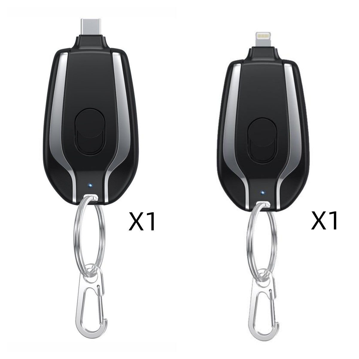 Mini Keychain Power Bank, 1500mAh Emergency Charger