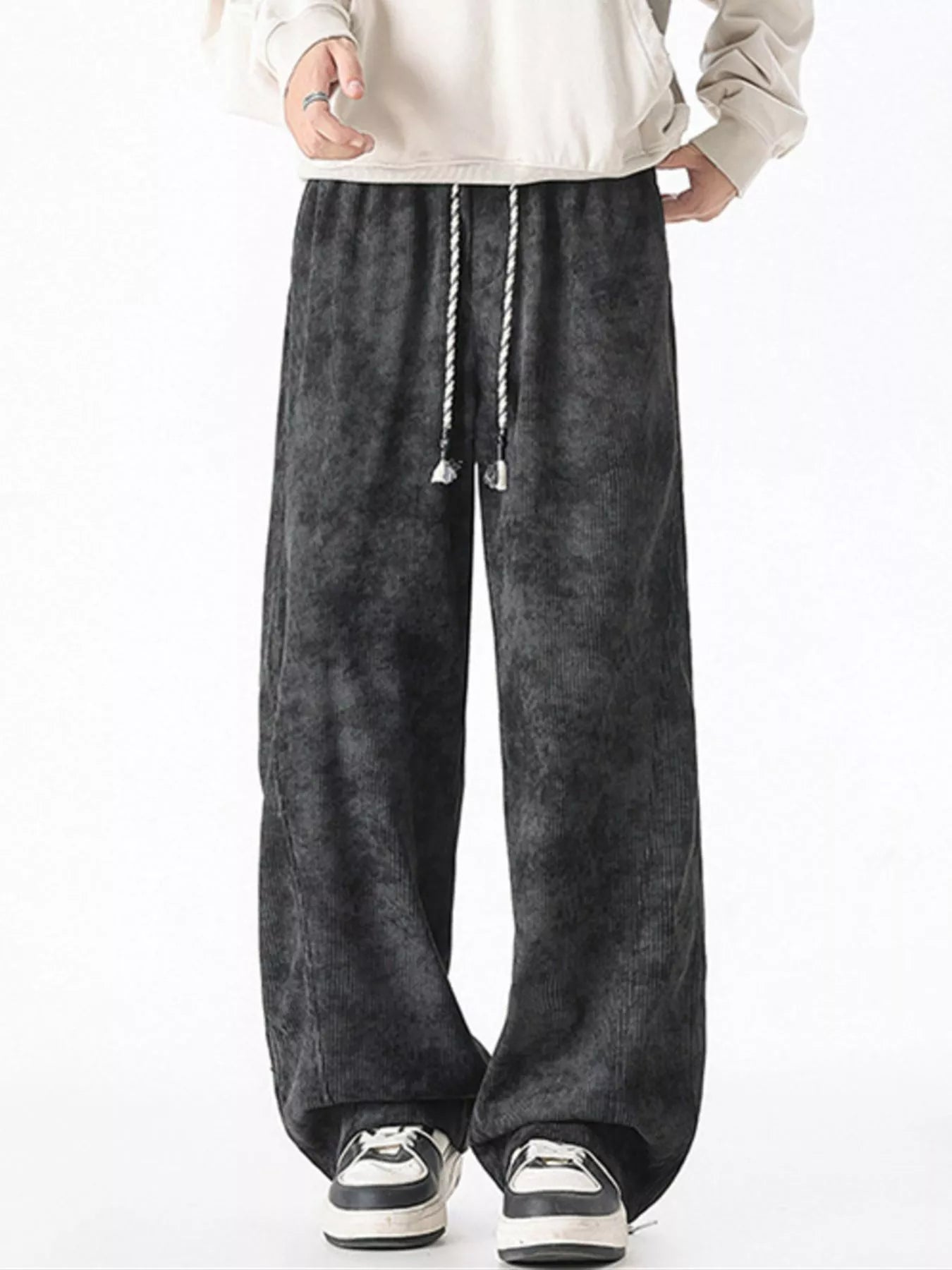 Men's Plus Size Vintage Wash Wide Leg Pants