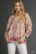 Floral Boho Peasant Blouse