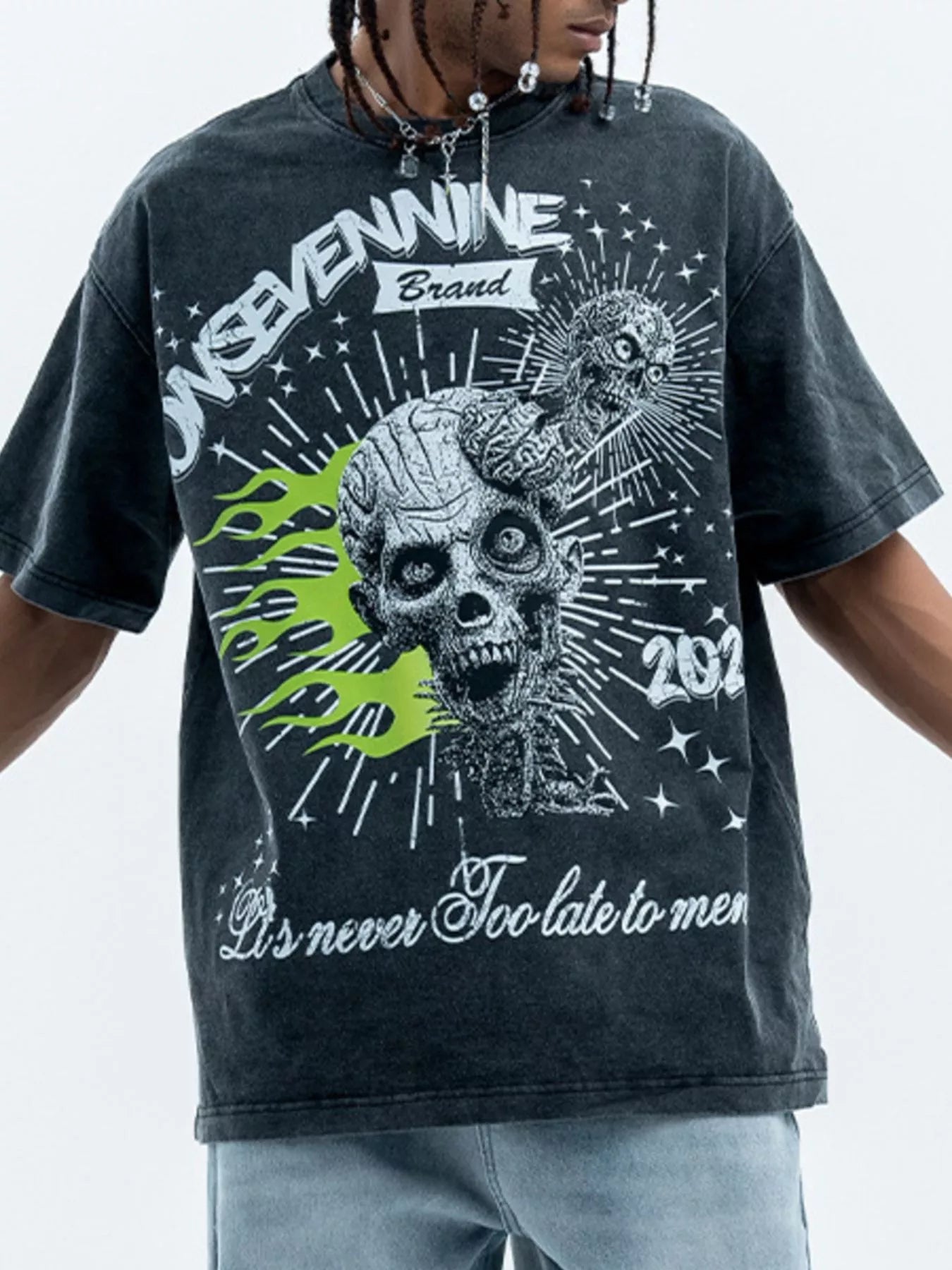 Men's Skull Graphic Round Neck Tee