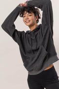HYFVE Brushed Long Sleeve Hoodie with Kangaroo Pocket Style