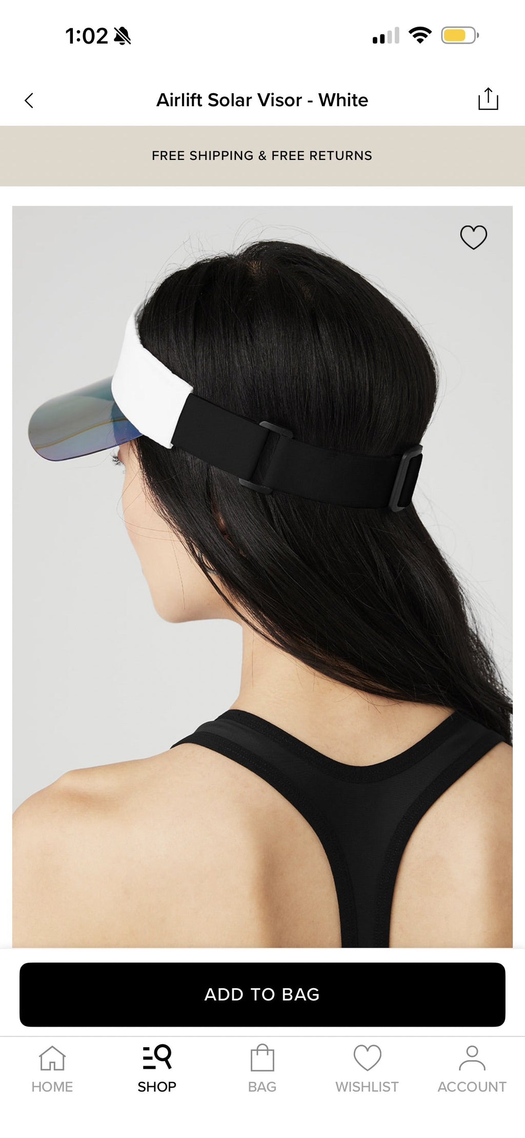 Alo Yoga Airlift Solar Visor - White