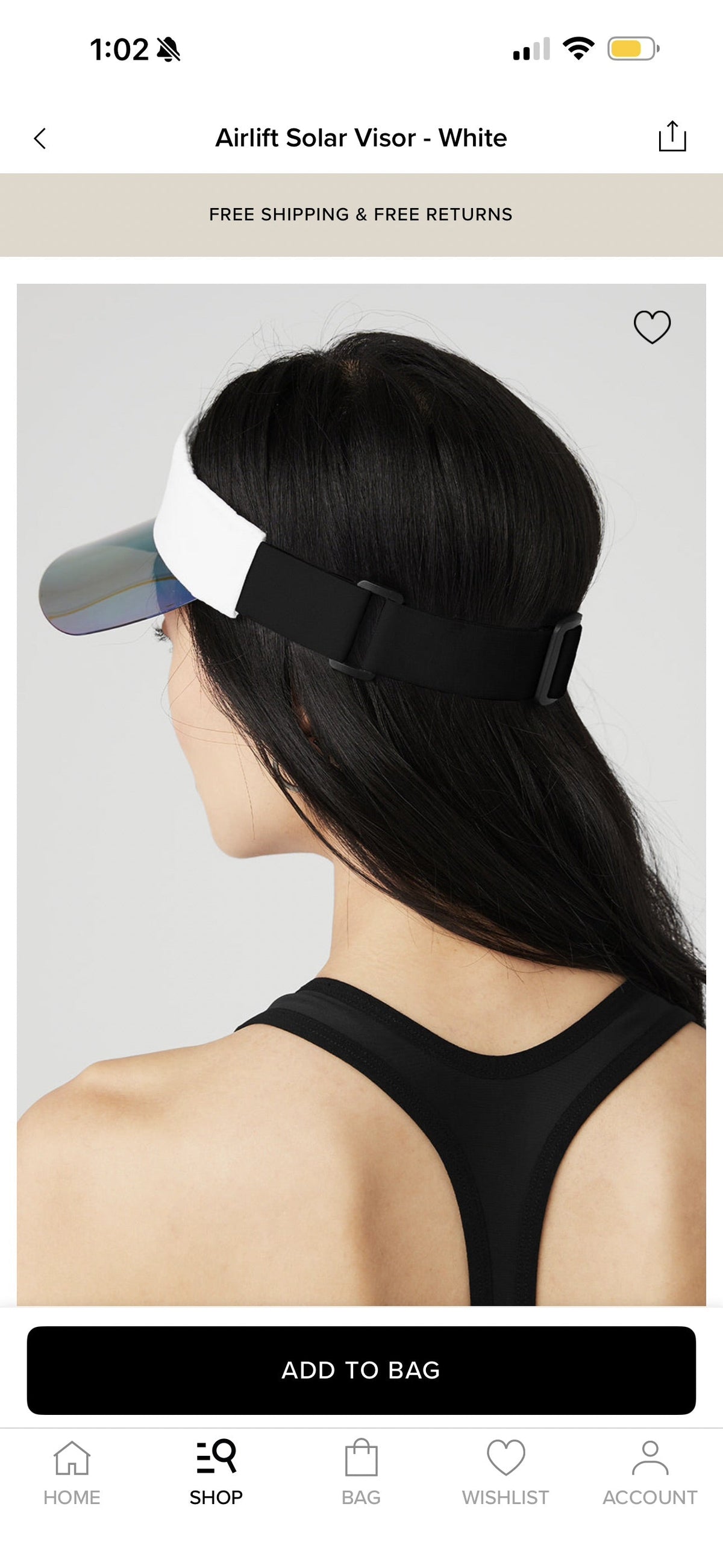 Alo Yoga Airlift Solar Visor - White