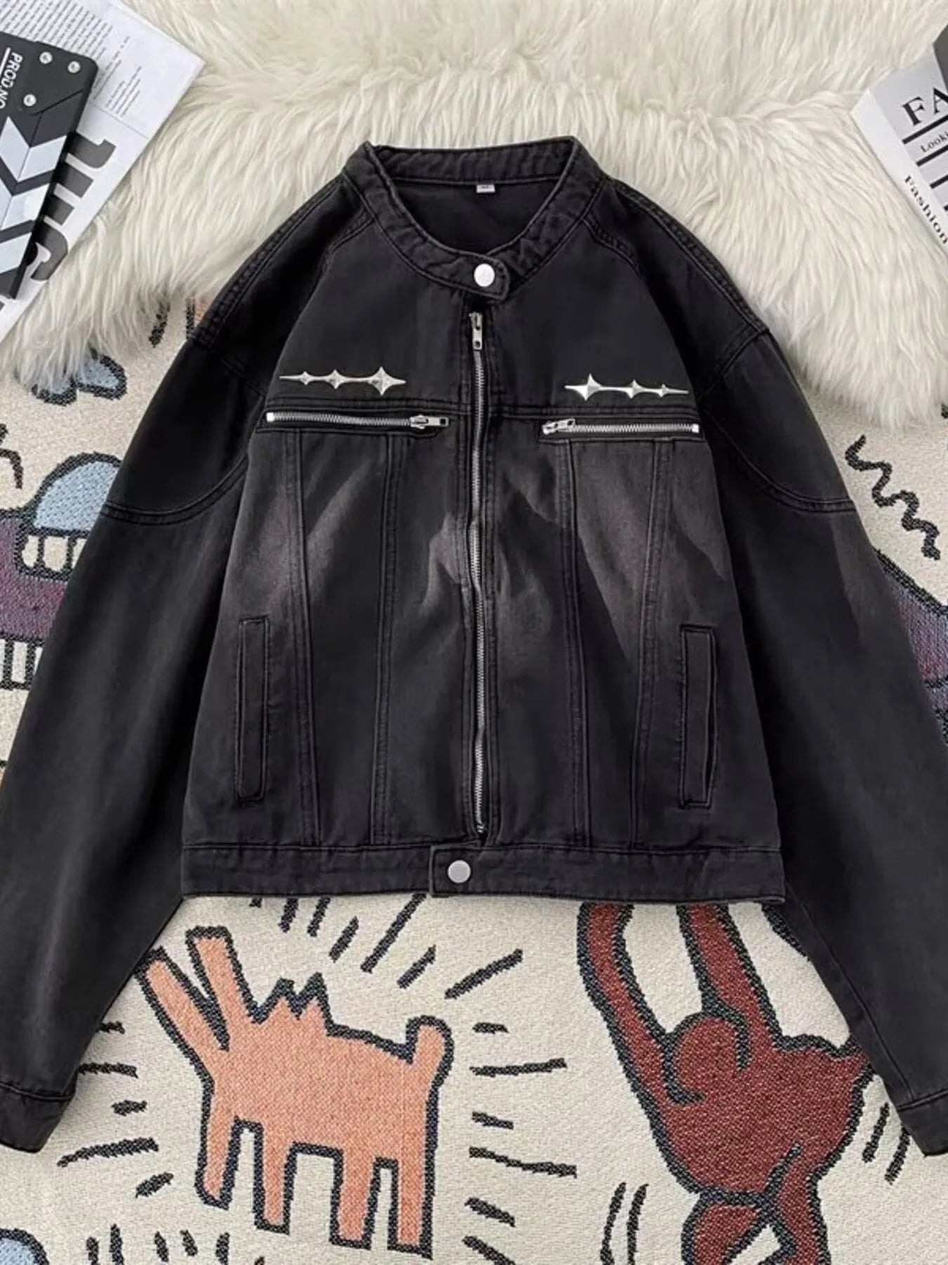 Men's Zip Up Denim Jacket
