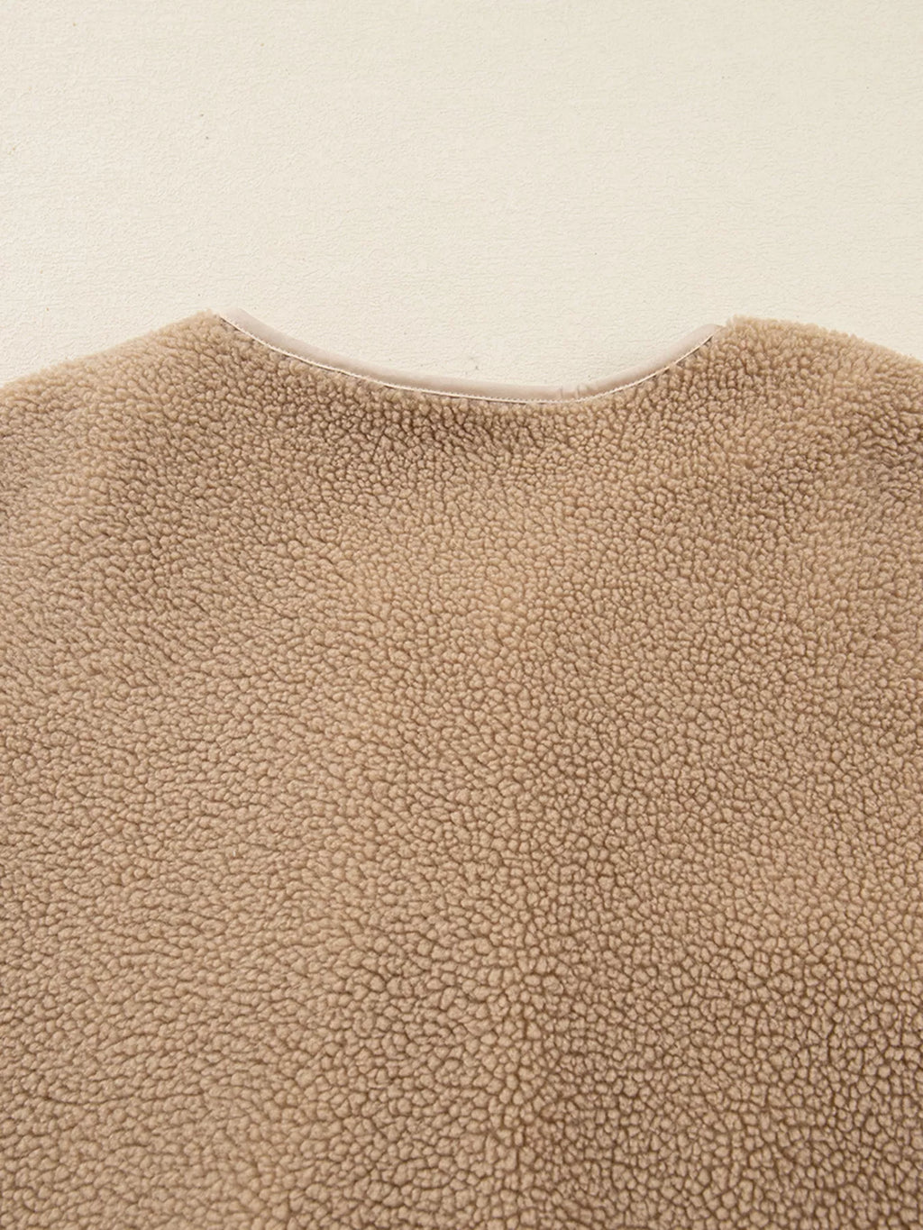 Casual Leopard Print Accent Plush Jacket with Pockets