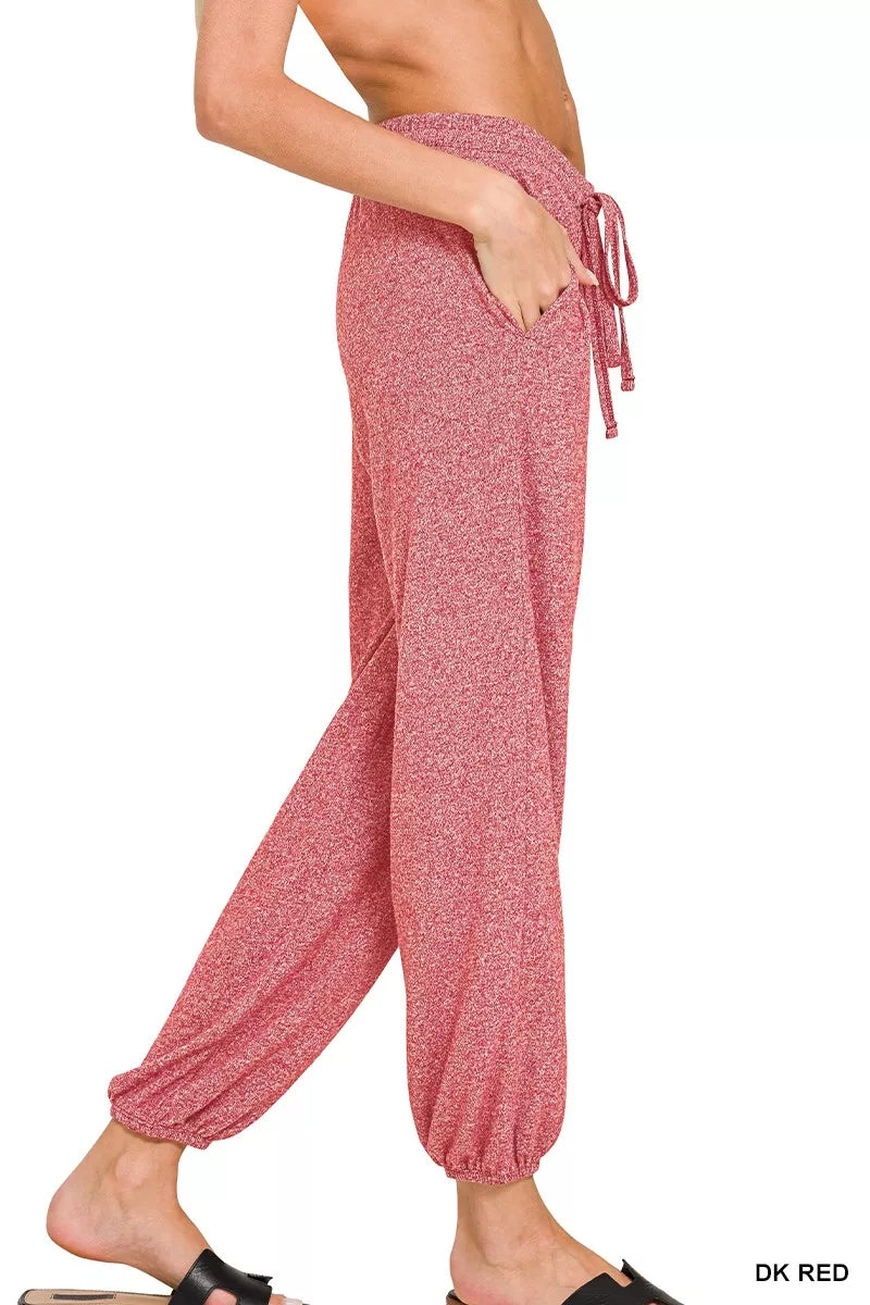 Zenana Soft Melange Hacci Jogger
