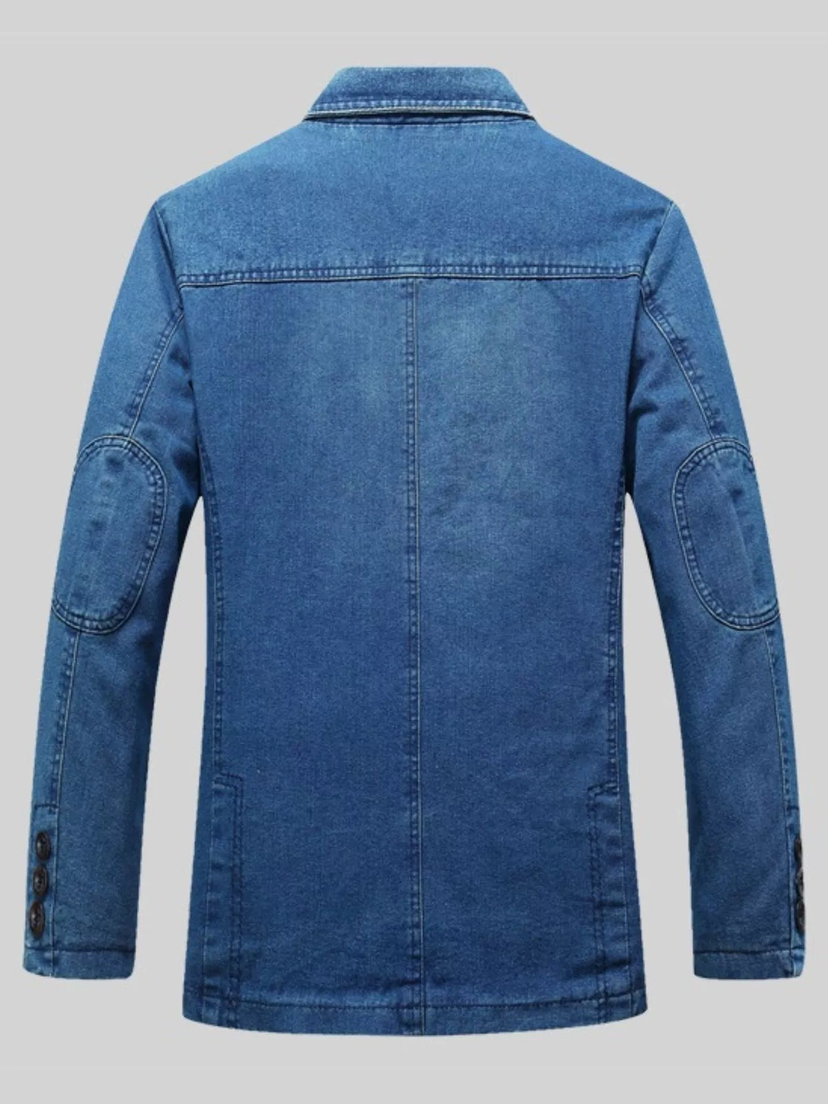Men's Plus Size Button Down Denim Blazer Jacket