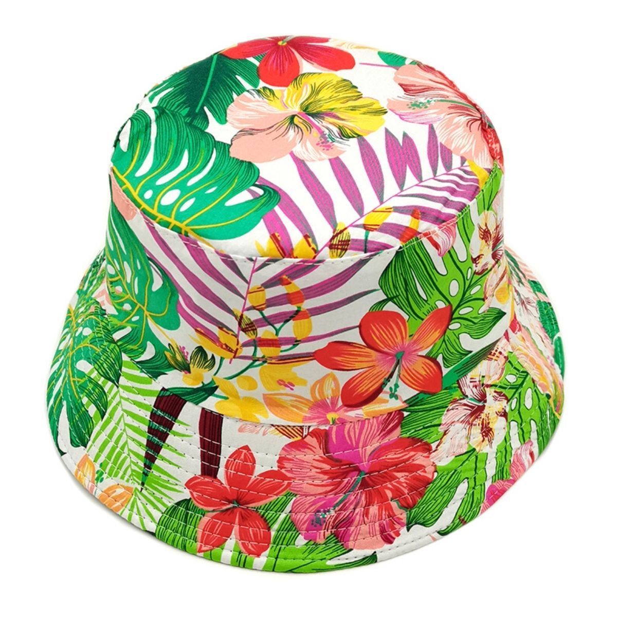 Reversible Pink Tropical Hat – Stylish Casual Accessory