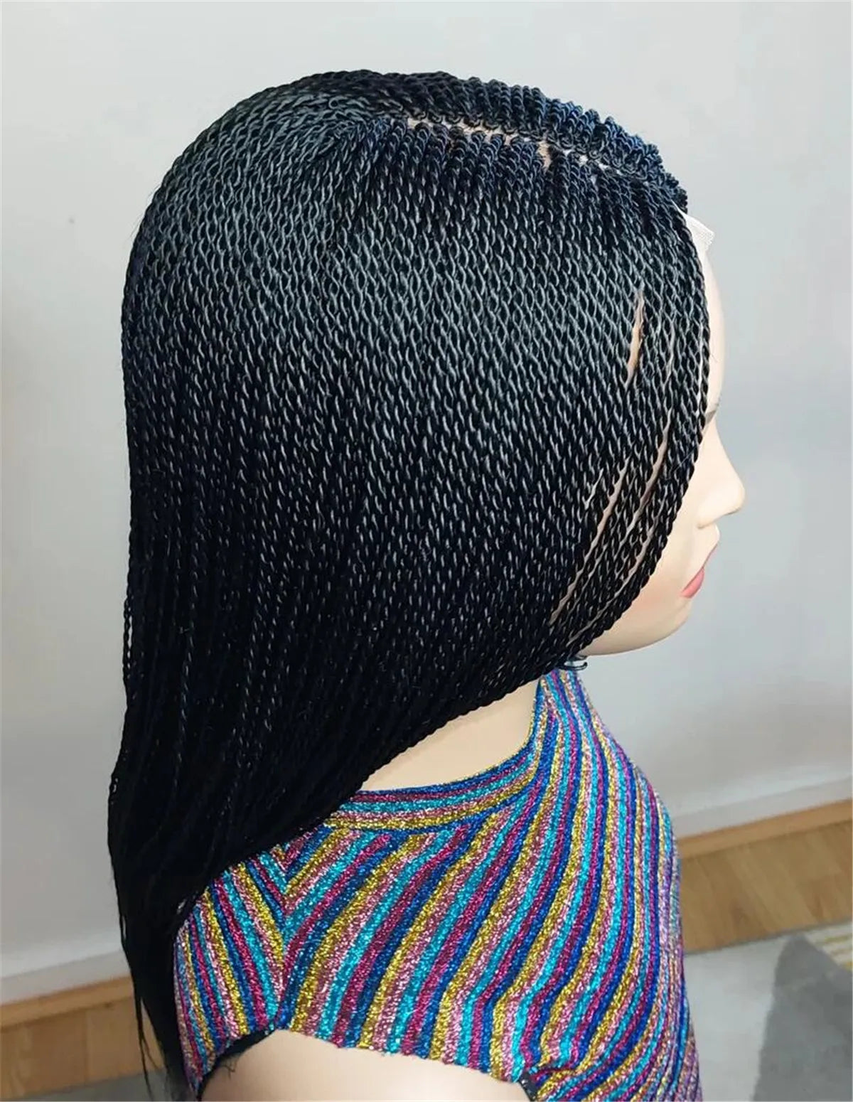 Senegalese Micro Twist Braided Wig | Bob Length | Light Passion Twist | Lace Front Wig | Black Women