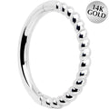 14k Solid White Gold Hinged Segment Ring Forward Facing Twisted 18G 5/16