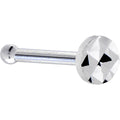 Solid 14K White Gold Textured Flat Disc Nose Bone