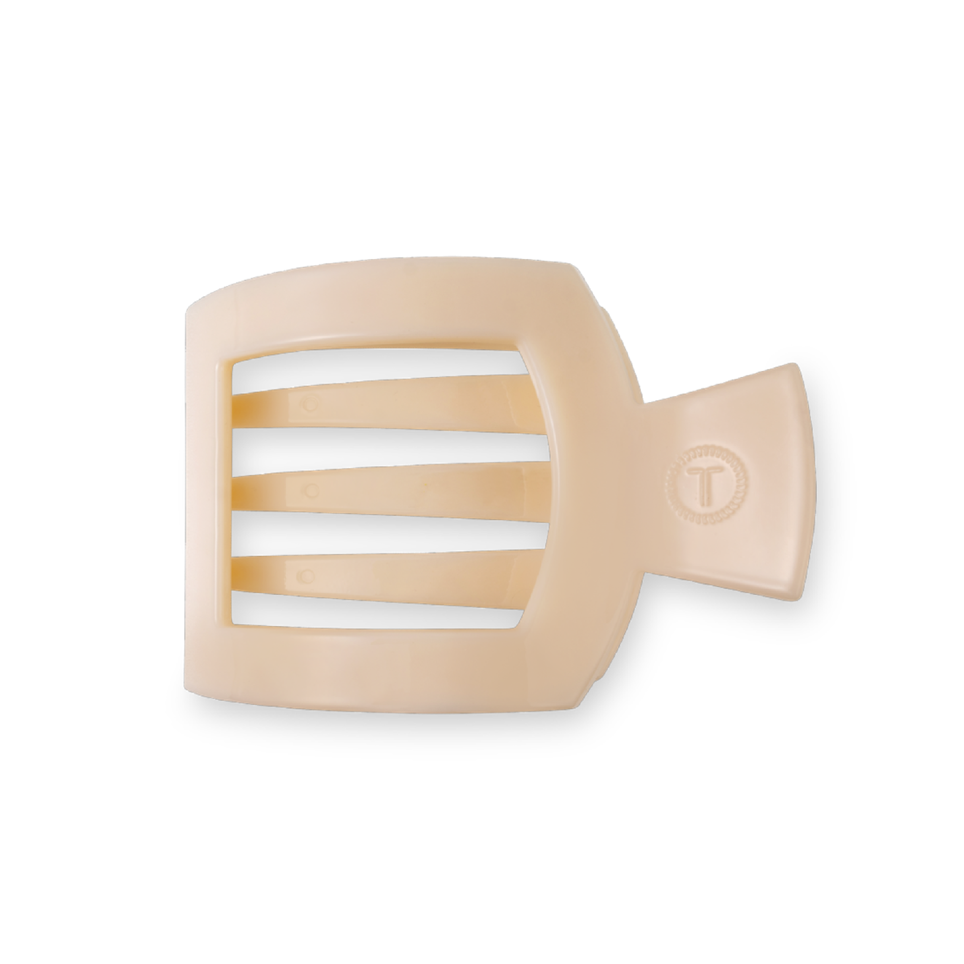 Almond Beige Medium Flat Square Hair Clip