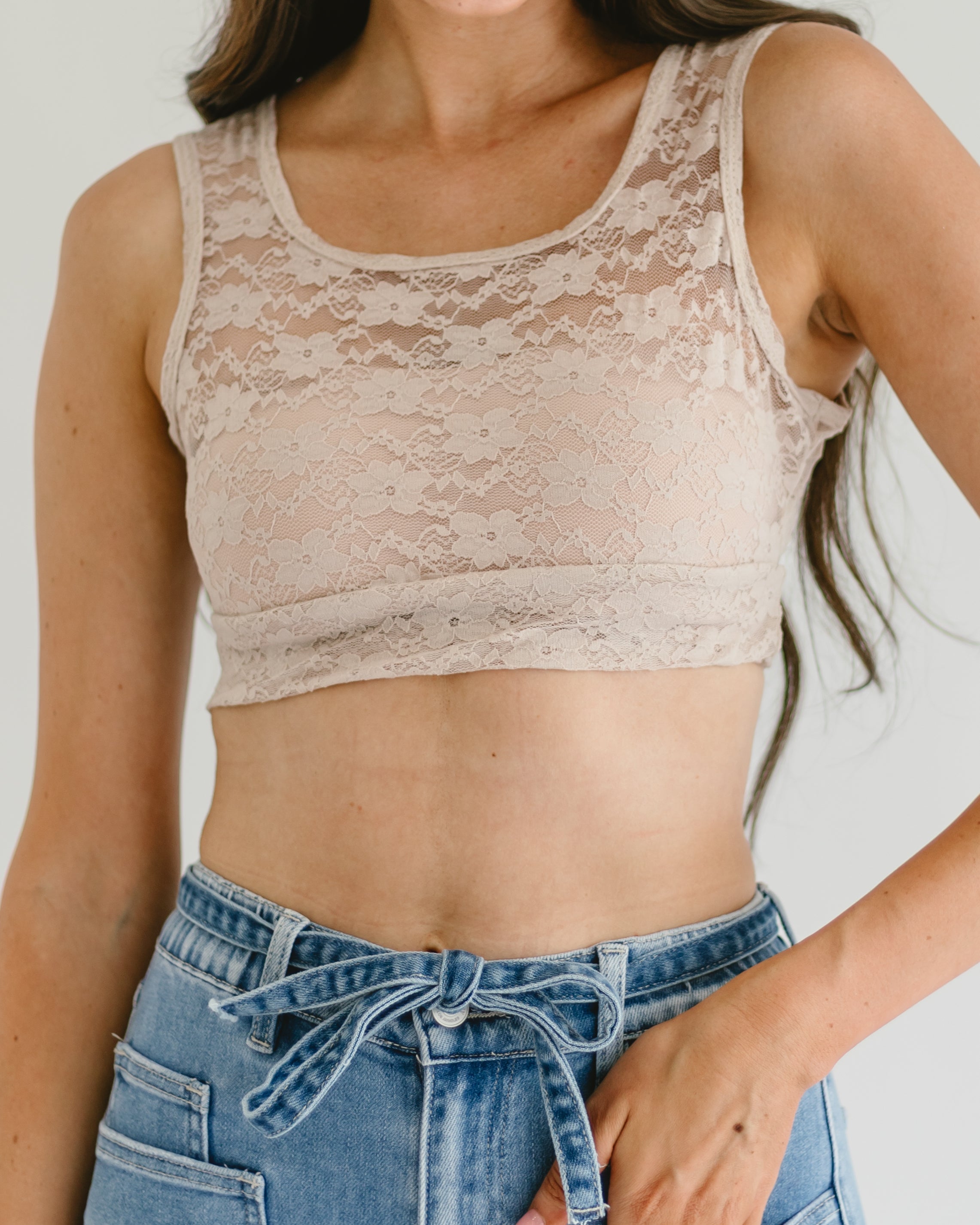Full Lace Tank Halftee - Plus Size T-shirt