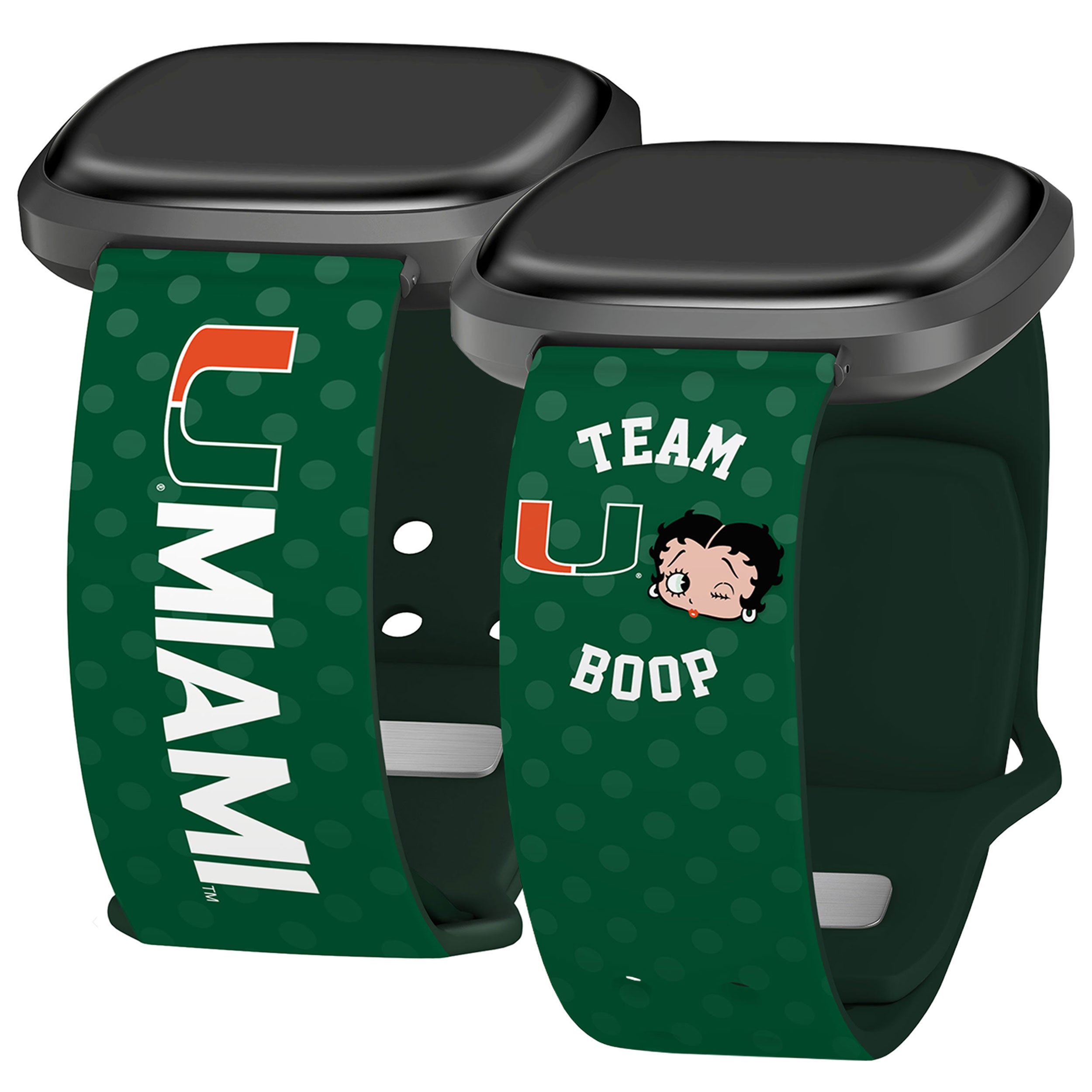 Miami Hurricanes X Betty Boop HD Fitbit Versa 3 & Sense Watch Band