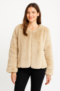 Faux Fur Trim Cape See size chart under “more details”