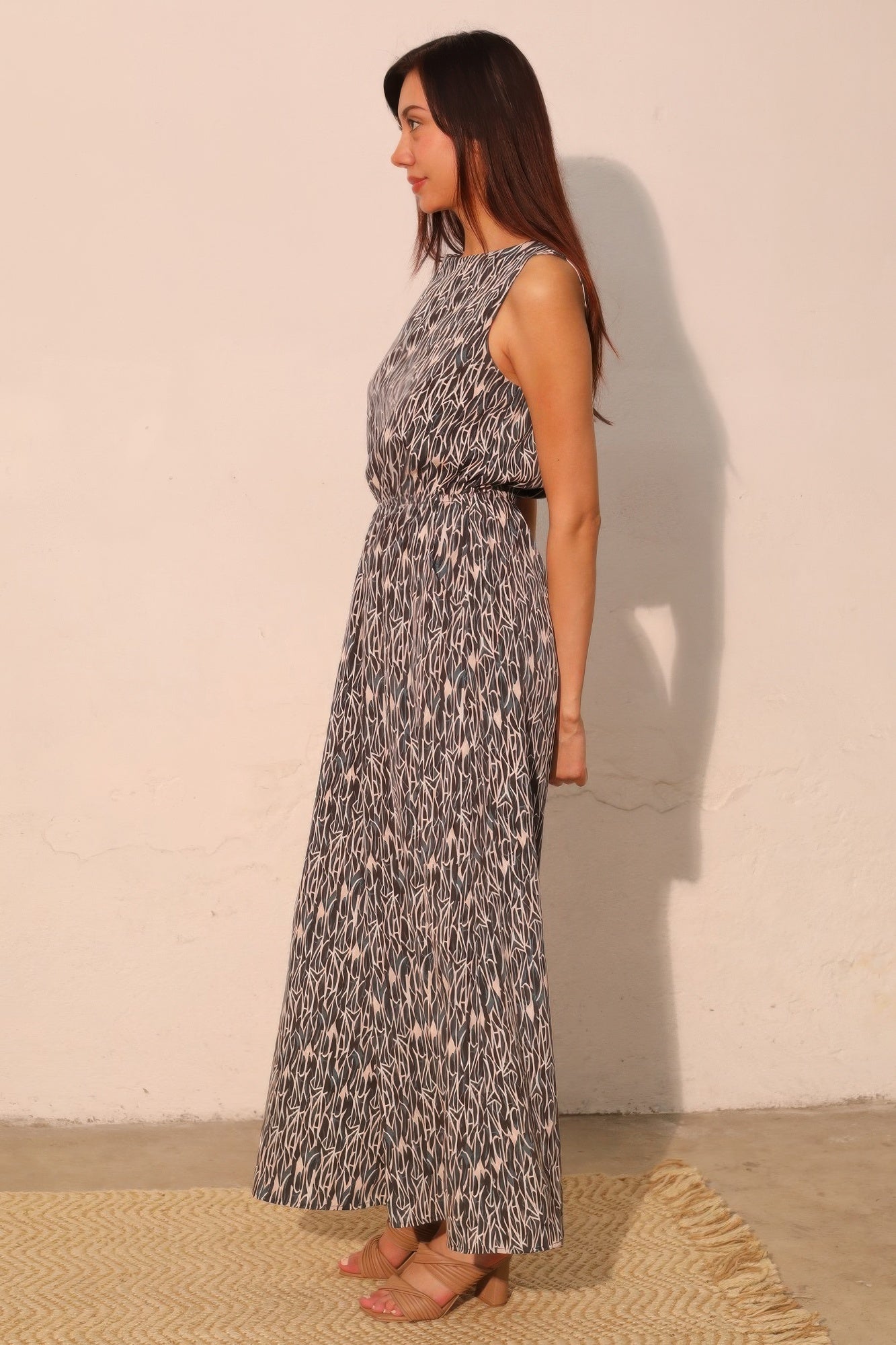Night Meadow Sleeveless Bubble Jumpsuit