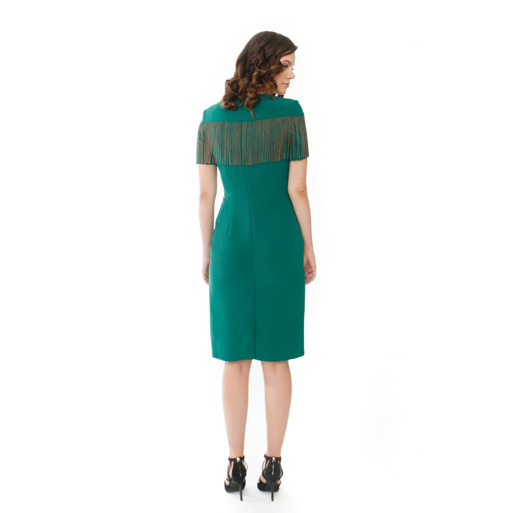 The Chain Fringe Short Sleeve Sheath Classic