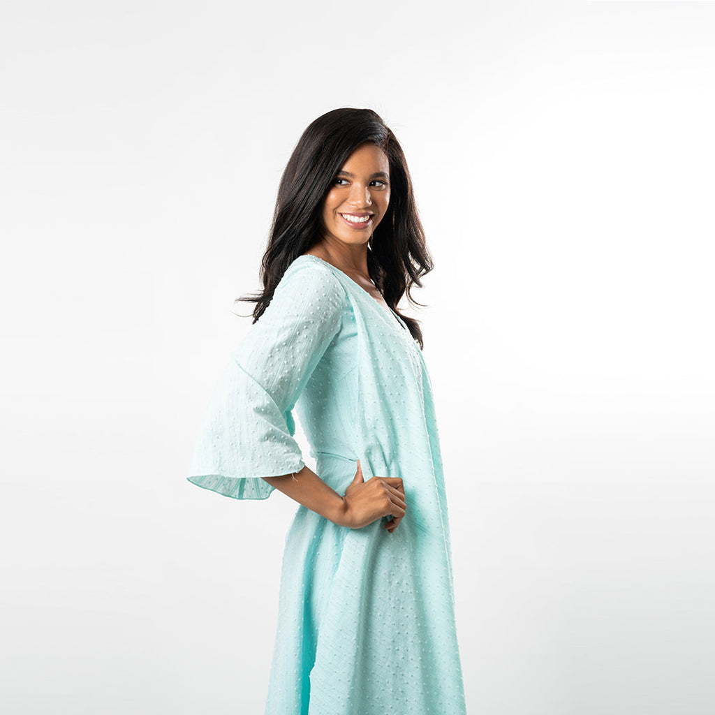 Asymmetric Flared Overlay A-line Dress