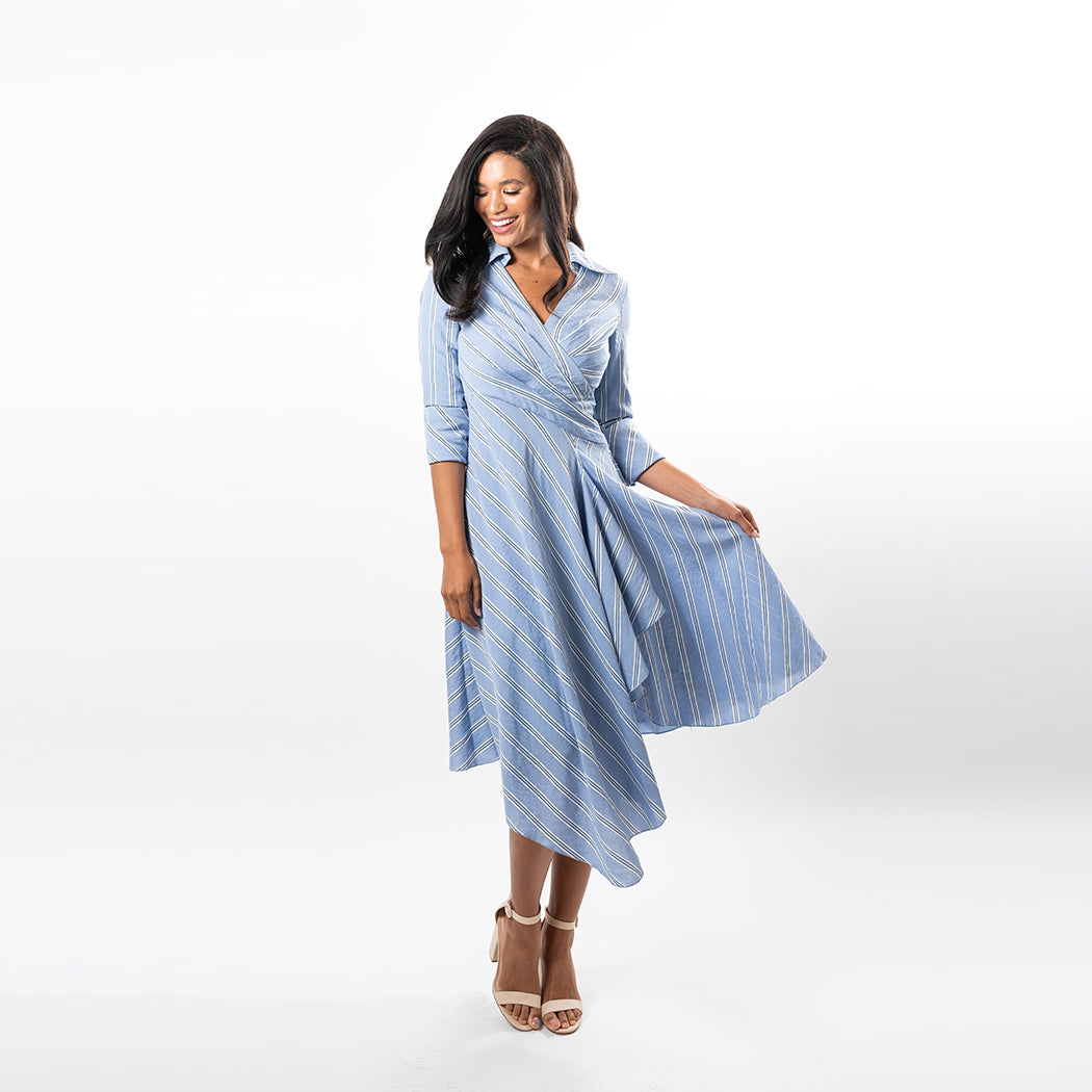 Asymmetric Hem Fit & Flare Midi
