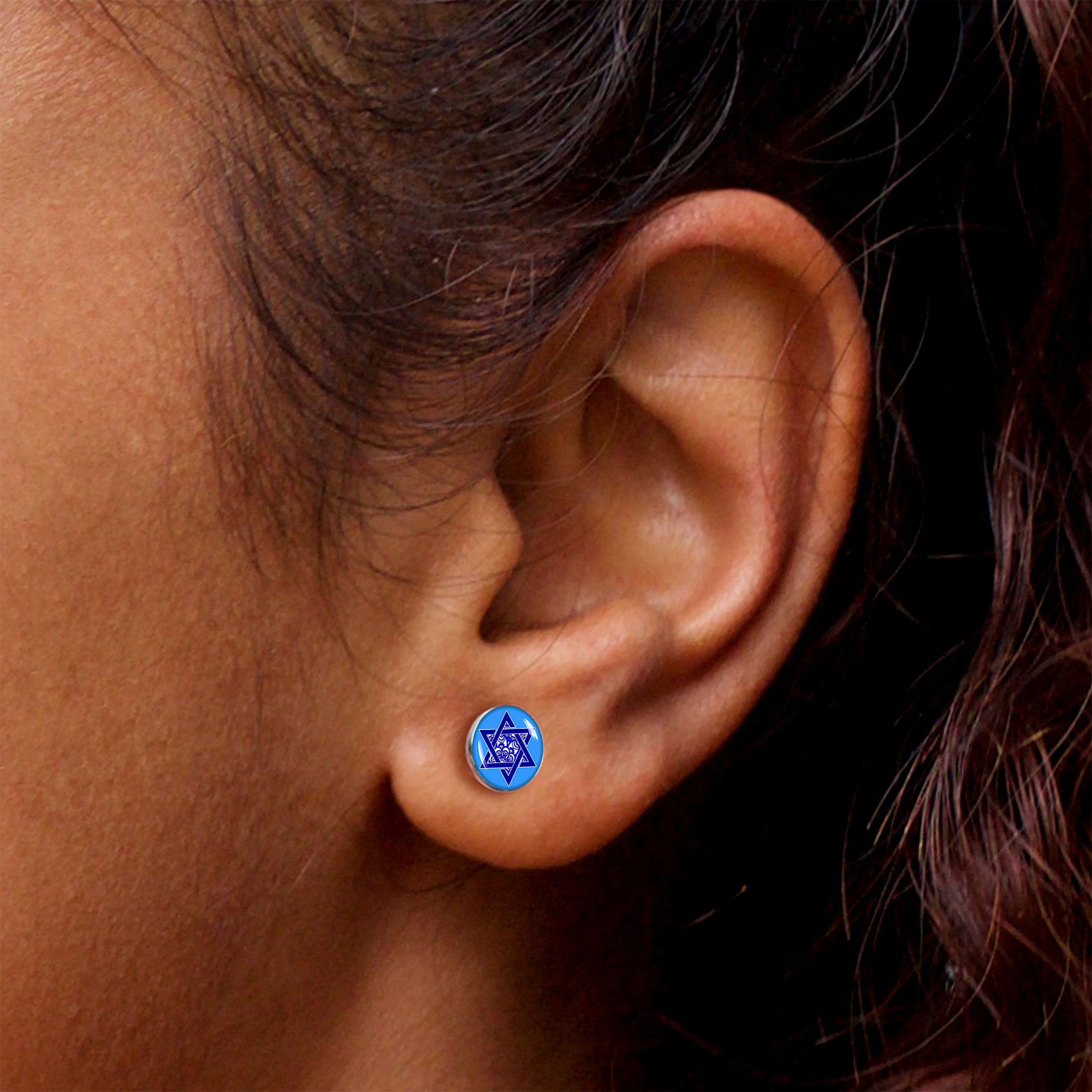Floral Star of David Stud Earrings by Onyx O