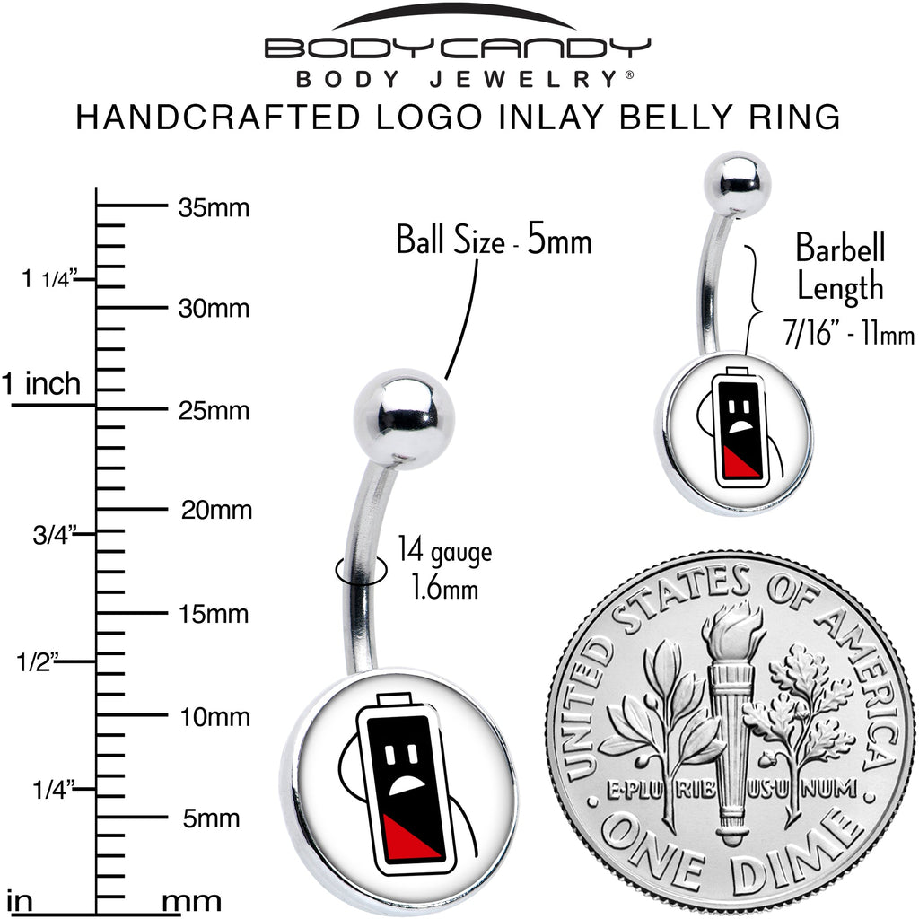 Battery Empty Belly Ring by Onyx O