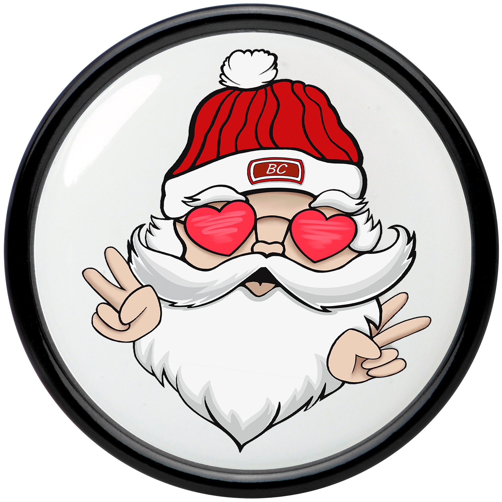 Black Acrylic Christmas Peace Love Santa Double Flare Plug Set by Onyx O