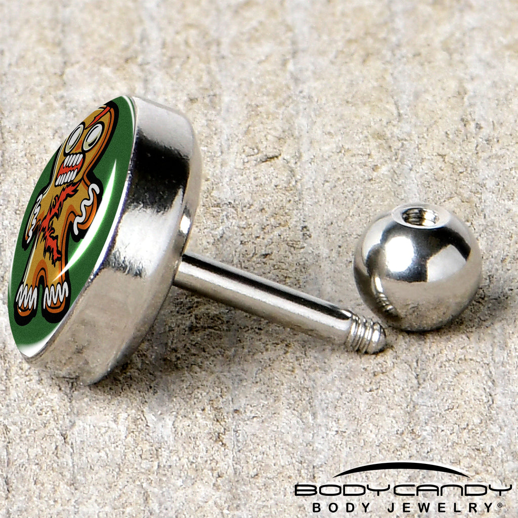 Christmas Holiday Zombie Gingergread Man Tragus Cartilage Earring by Onyx O