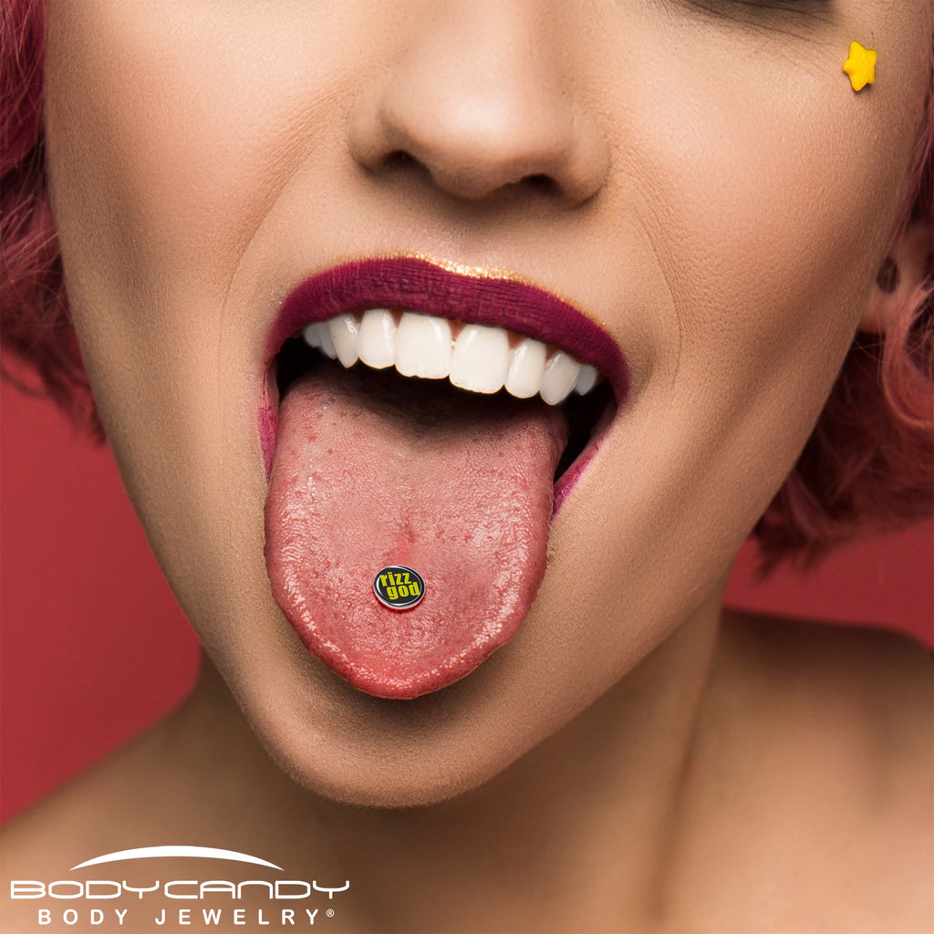 RIZZ GOD Barbell Tongue Ring by Onyx O