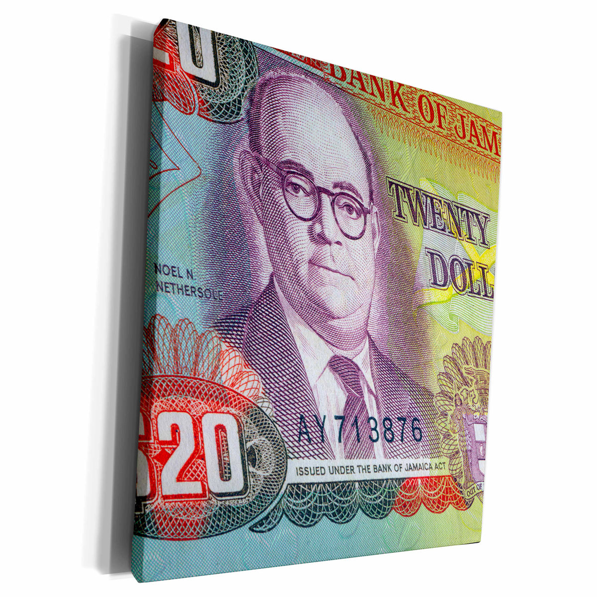 3dRose Jamaica Jamaican money dollar currency bank note bill... - Museum Grade Canvas Wrap (cw_155077)