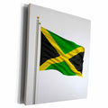 3dRose Flag of Jamaica on a flag pole over white Jamaican - Museum Grade Canvas Wrap (cw_157186)