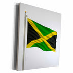 3dRose Flag of Jamaica on a flag pole over white Jamaican - Museum Grade Canvas Wrap (cw_157186)