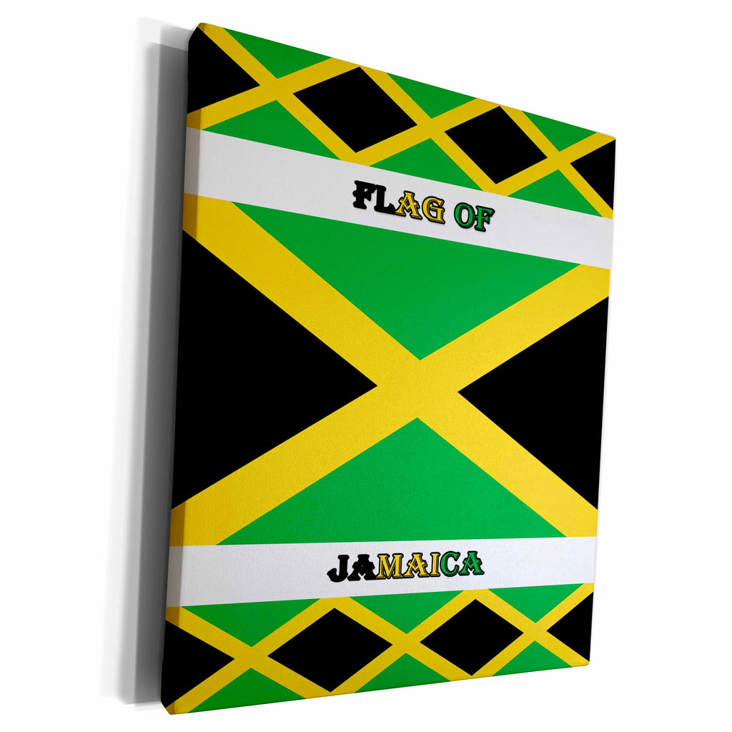 3dRose Sandy Mertens Flags of the World - Flag of Jamaica - Museum Grade Canvas Wrap (cw_210475)