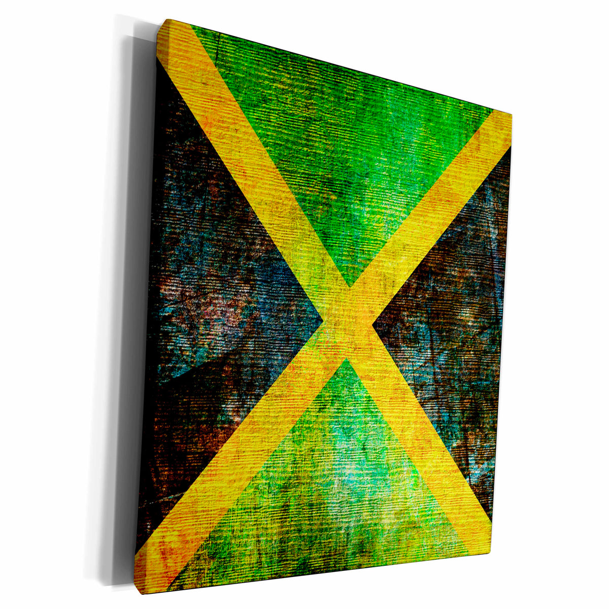 3dRose Distressed Style Grunge Flag Of Jamaica - Museum Grade Canvas Wrap (cw_268076)