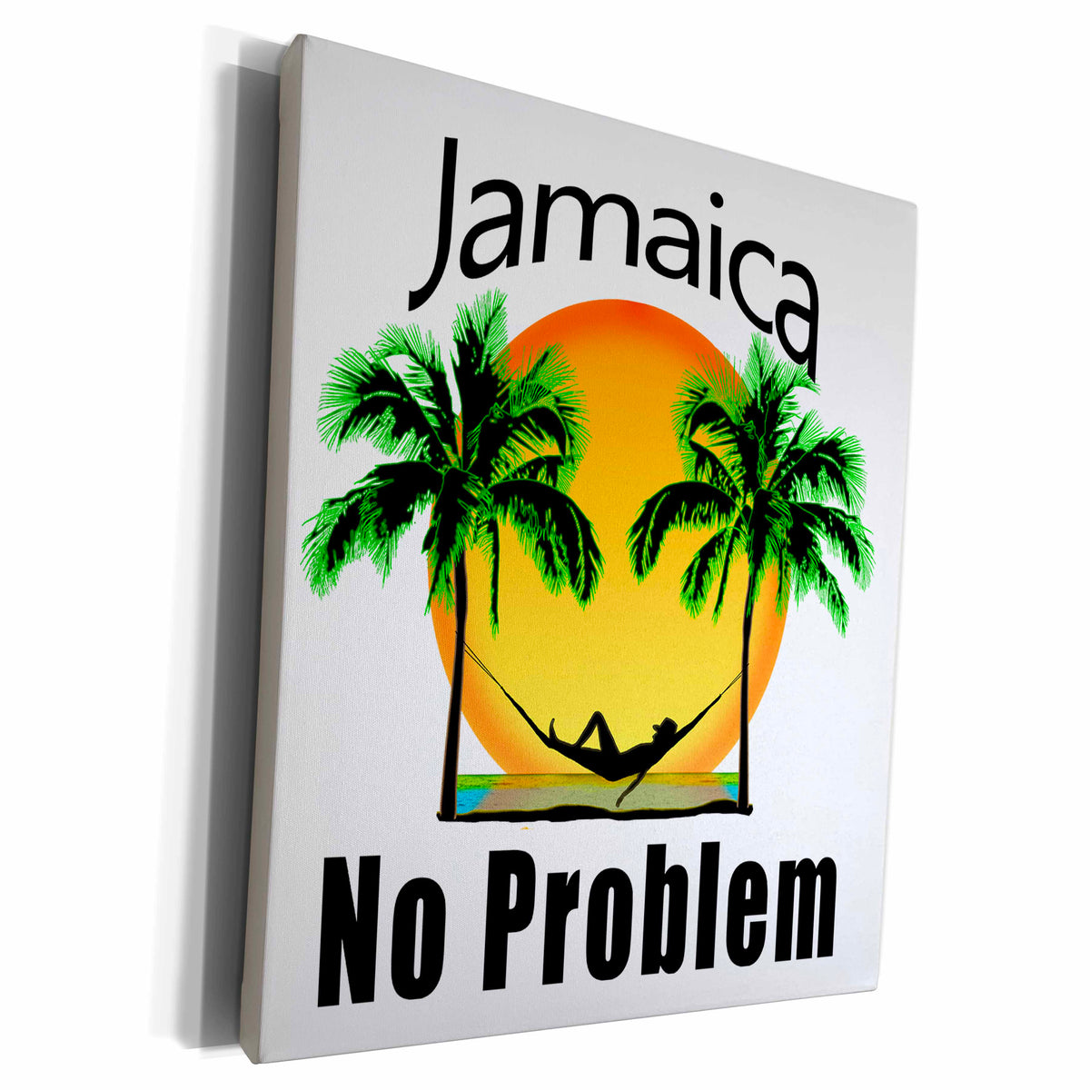 3dRose Tropical Jamaica No Problem Caribbean island beach... - Museum Grade Canvas Wrap (cw_291878)