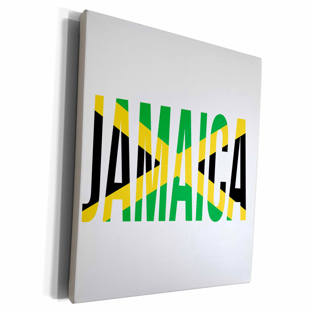 3dRose Jamaica souvenir in the colors of the Flag of Jamaica. - Museum Grade Canvas Wrap (cw_295588)