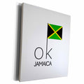3dRose Brave text OK JAMAICA and the national flag on white... - Museum Grade Canvas Wrap (cw_319190)