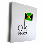 3dRose Brave text OK JAMAICA and the national flag on white... - Museum Grade Canvas Wrap (cw_319190)