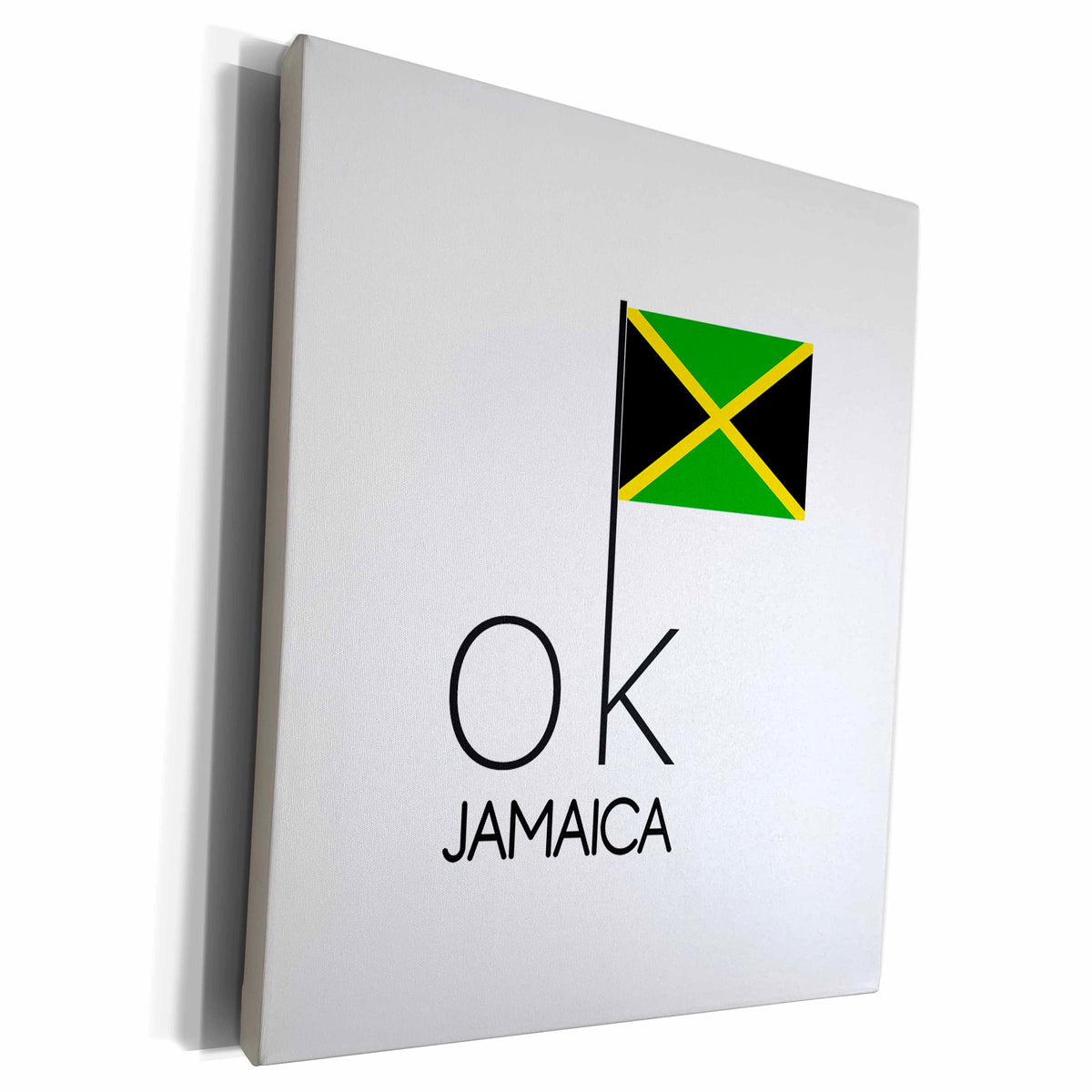 3dRose Brave text OK JAMAICA and the national flag on white... - Museum Grade Canvas Wrap (cw_319190)
