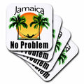3dRose Macdonald Creative Studios – Jamaica - Tropical Jamaica No Problem Caribbean Island Beach Design. - Coasters