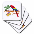 3dRose Macdonald Creative Studios – Caribbean - Island Souvenir in Jamaican Colors for Montego Bay, Jamaica. - Coasters