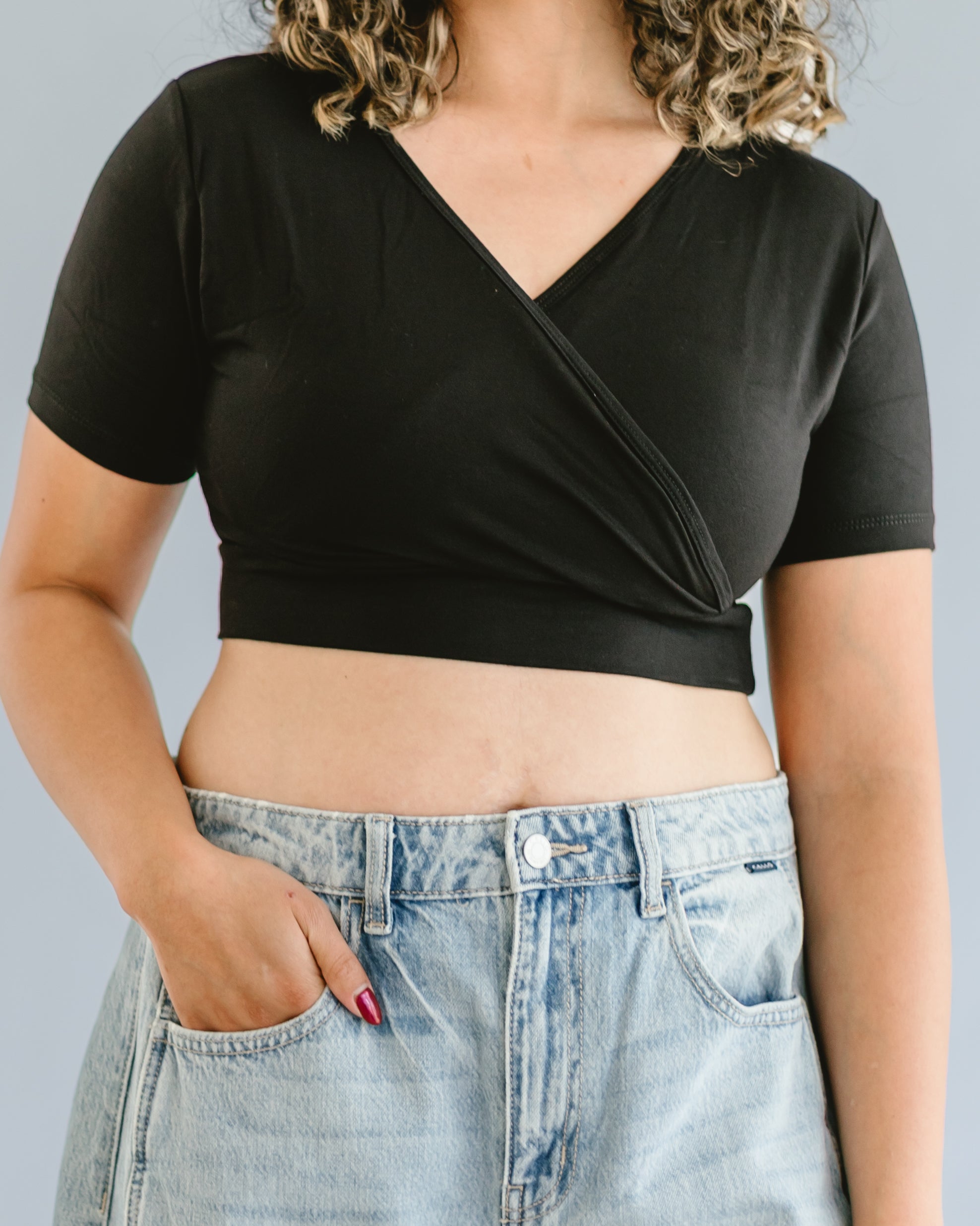Cross Over Boyfriend Sleeve Plus Size T-shirt