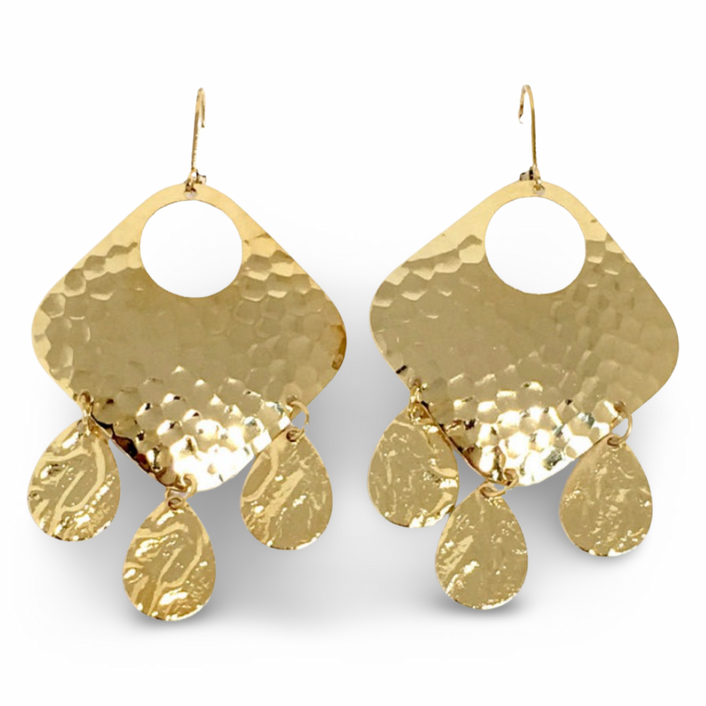 Hammered Chandelier Earrings