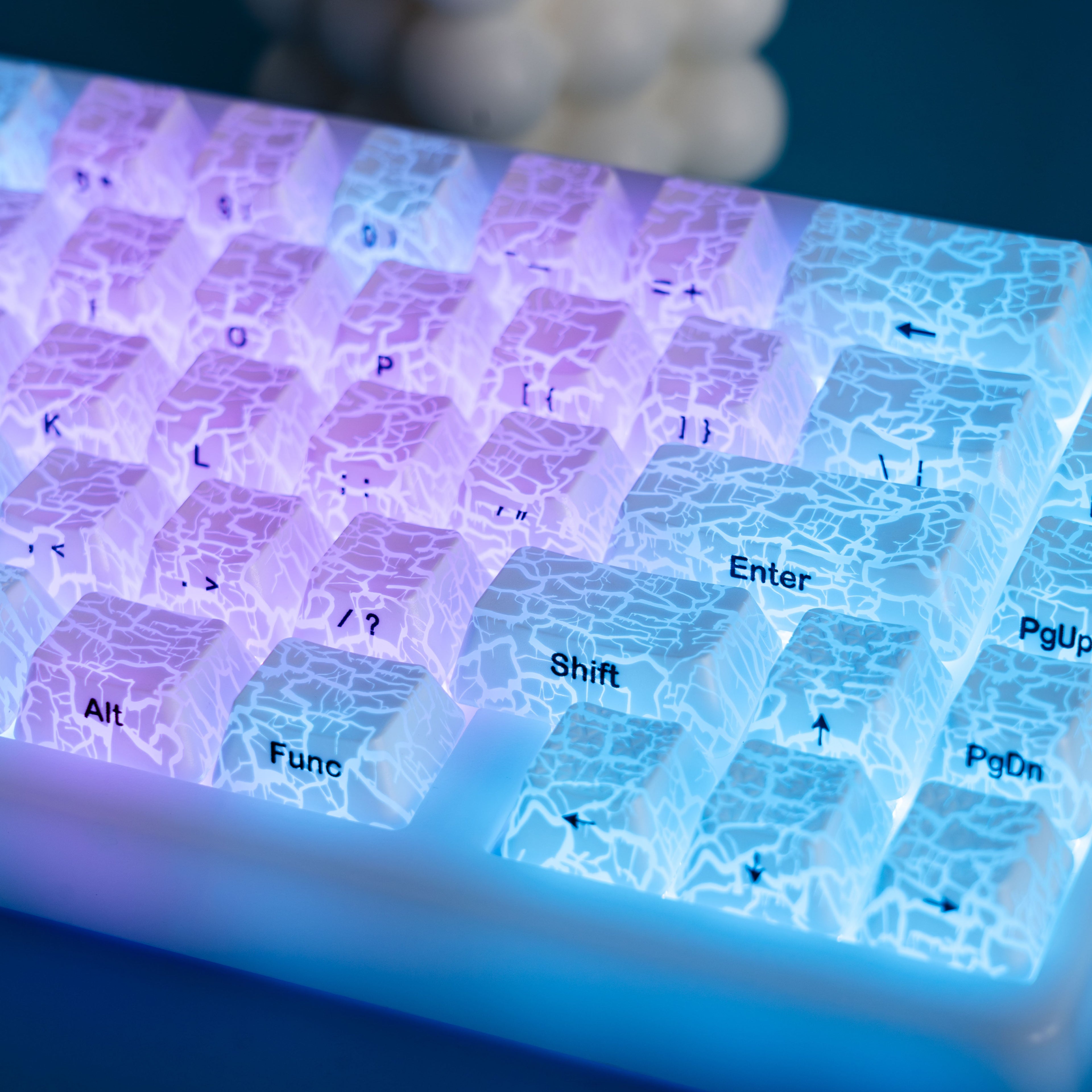 XVX IMD Ice Crack Pattern Shine-Through OEM Profile Keycap Set