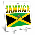 3dRose Macdonald Creative Studios – Caribbean - The Green, Yellow, and Black National Flag of The Island of Jamaica. - Desk Clocks