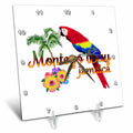 3dRose Macdonald Creative Studios – Caribbean - Island Souvenir in Jamaican Colors for Montego Bay, Jamaica. - Desk Clocks